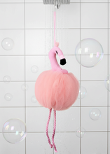 Load image into Gallery viewer, Bath and Shower Pouf, Flamingo