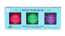 Load image into Gallery viewer, Moroccan Oil Black Triple Milled Soap - 3 piece gift set