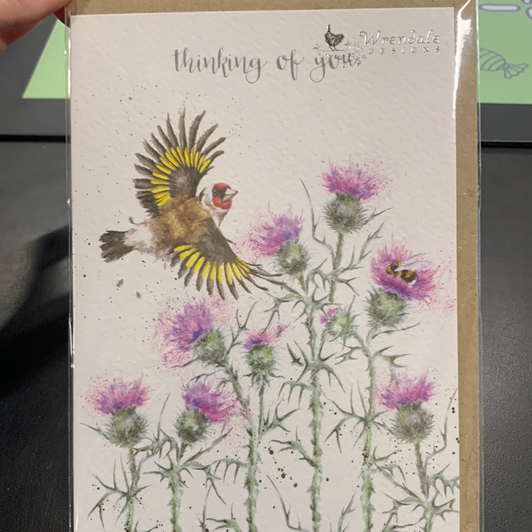 Wrendale Card, The Thistle Finch