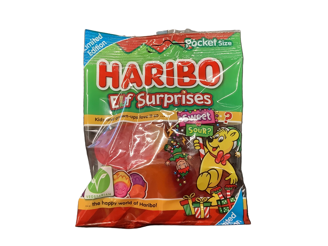 Hanging bags, haribo, pocket sized elf surprises