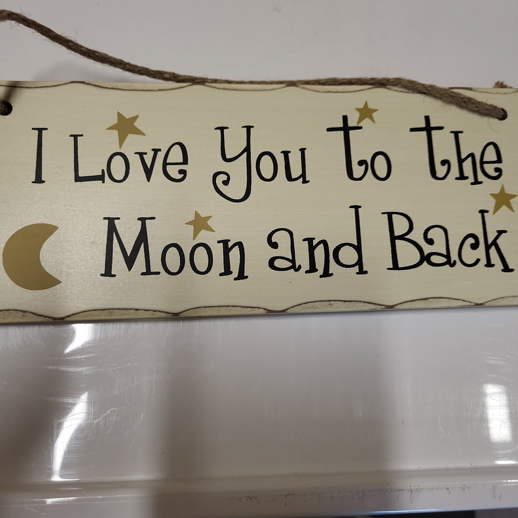 Hanging picture, I love you to the moon and back