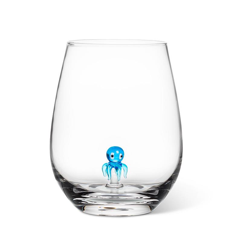 Wine Glass, Stemless, Octopus