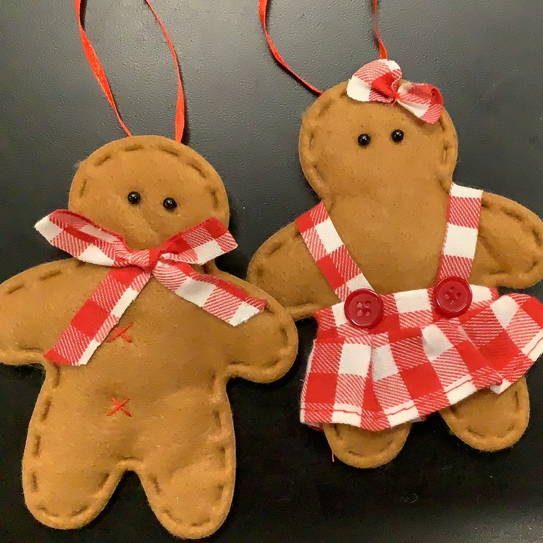 Christmas Ornament, Felt, Gingerbread