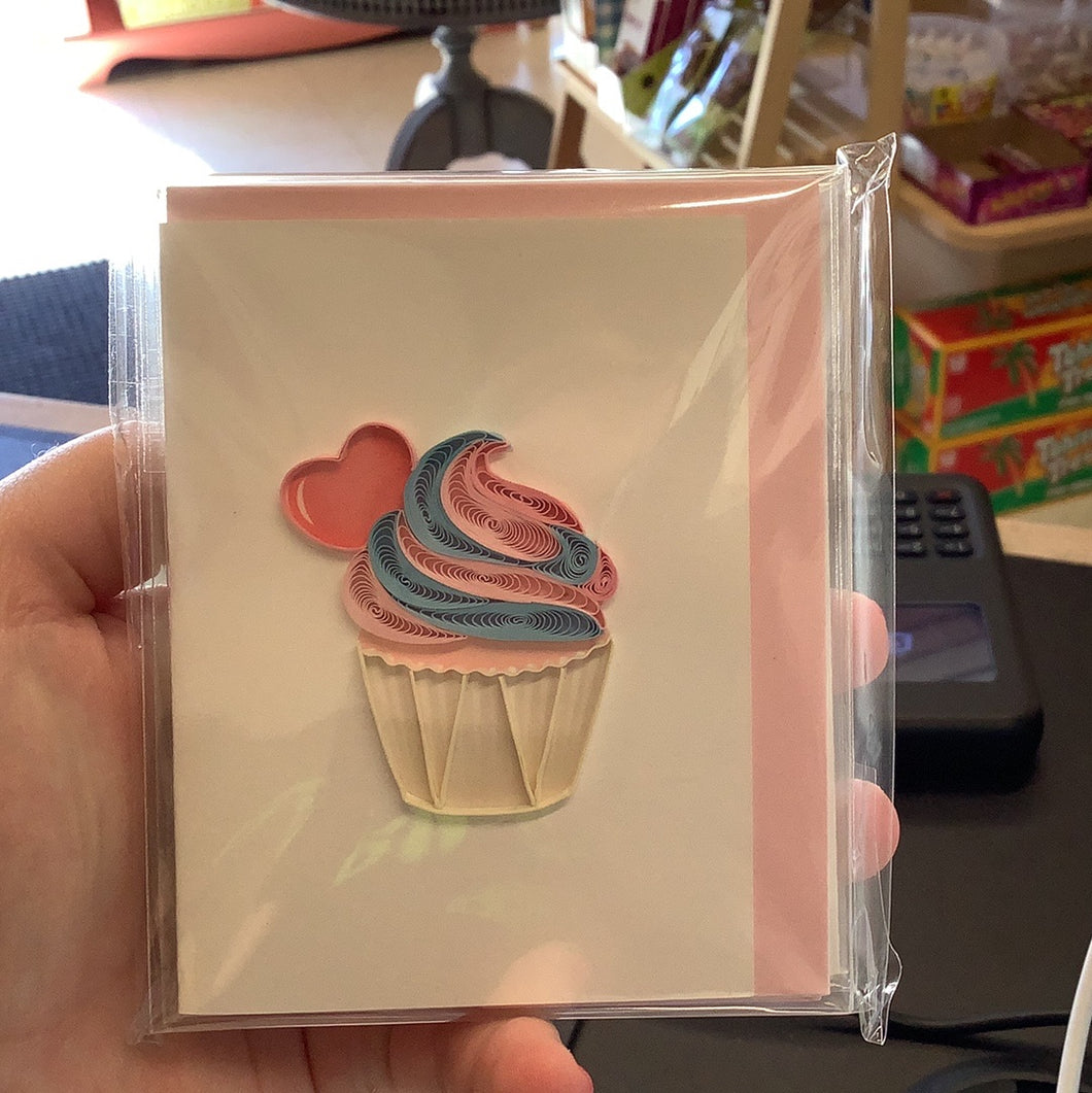 Quilling Gift Card, Lovely Cupcakes