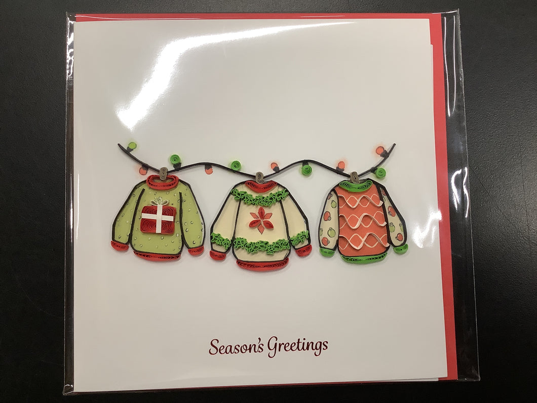 Quilling Card, Holiday Sweaters