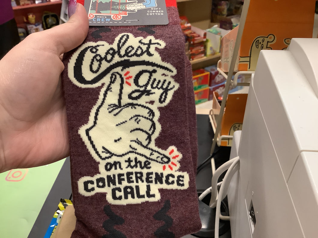 Men's Crew Socks, Coolest Guy on the Confrence Call