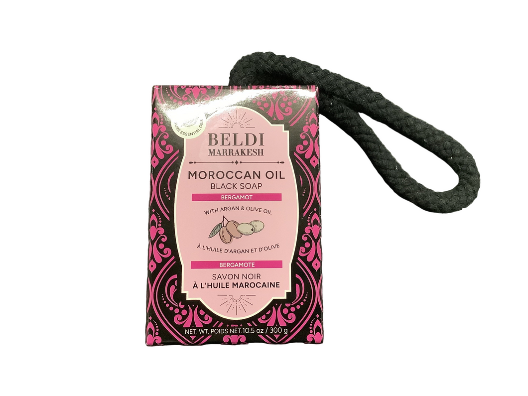 Moroccan Black Soap-on-a-rope, Bergamot