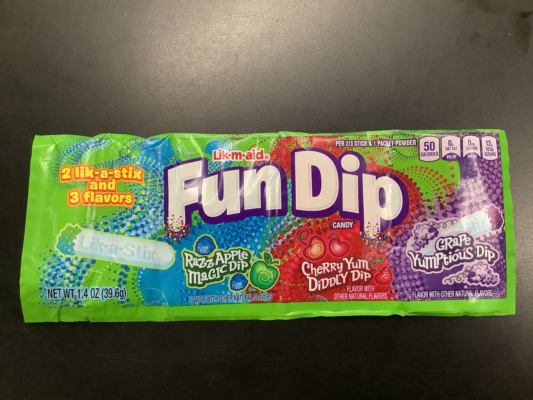 Fun Dip, Razzapple, cherry, grape