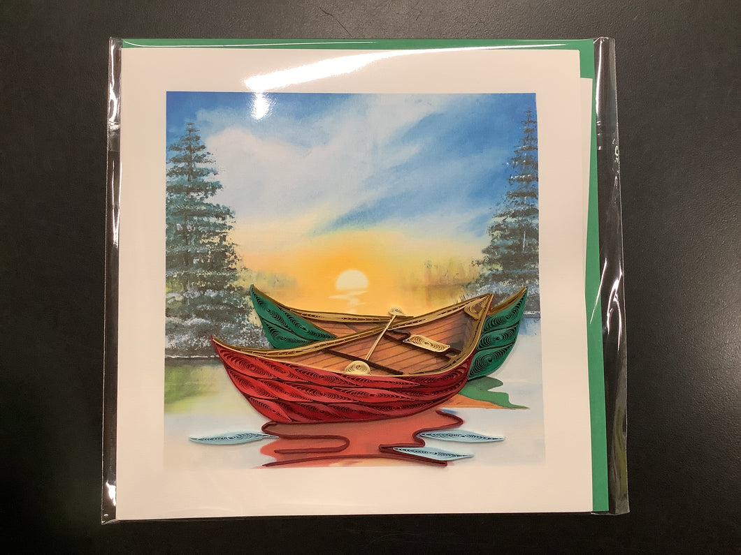 Quilling Card, River Canoes