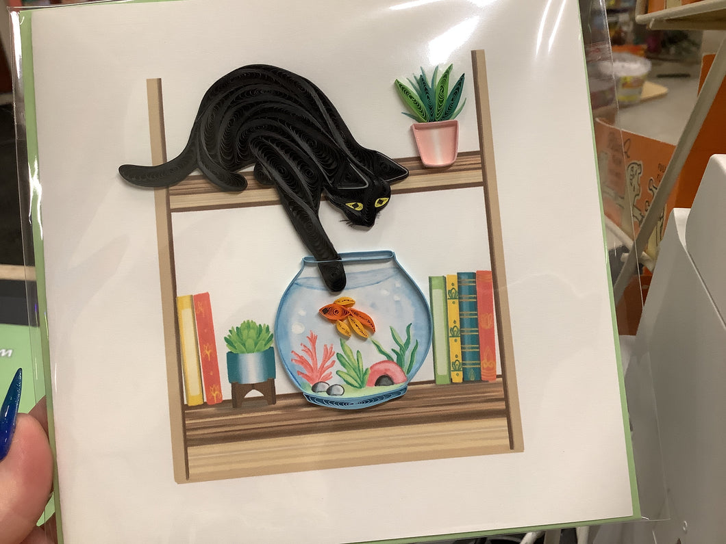 Quilling Card, Mischievous Cat