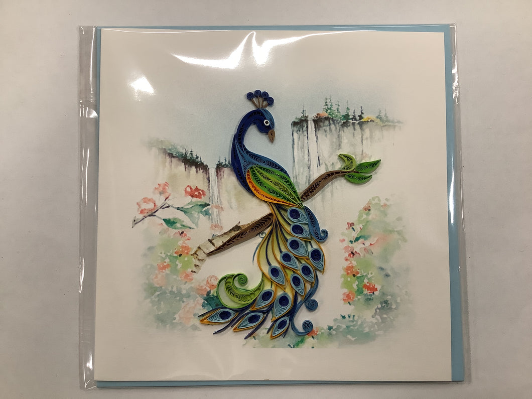 Quilling Card, Posing Peacock