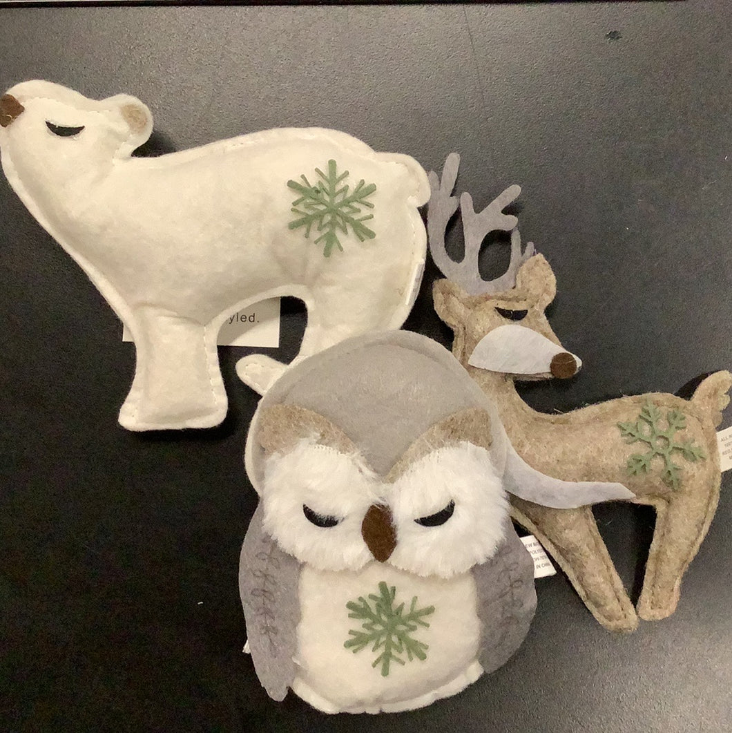 Christmas Ornament, Felt, Winter Animals