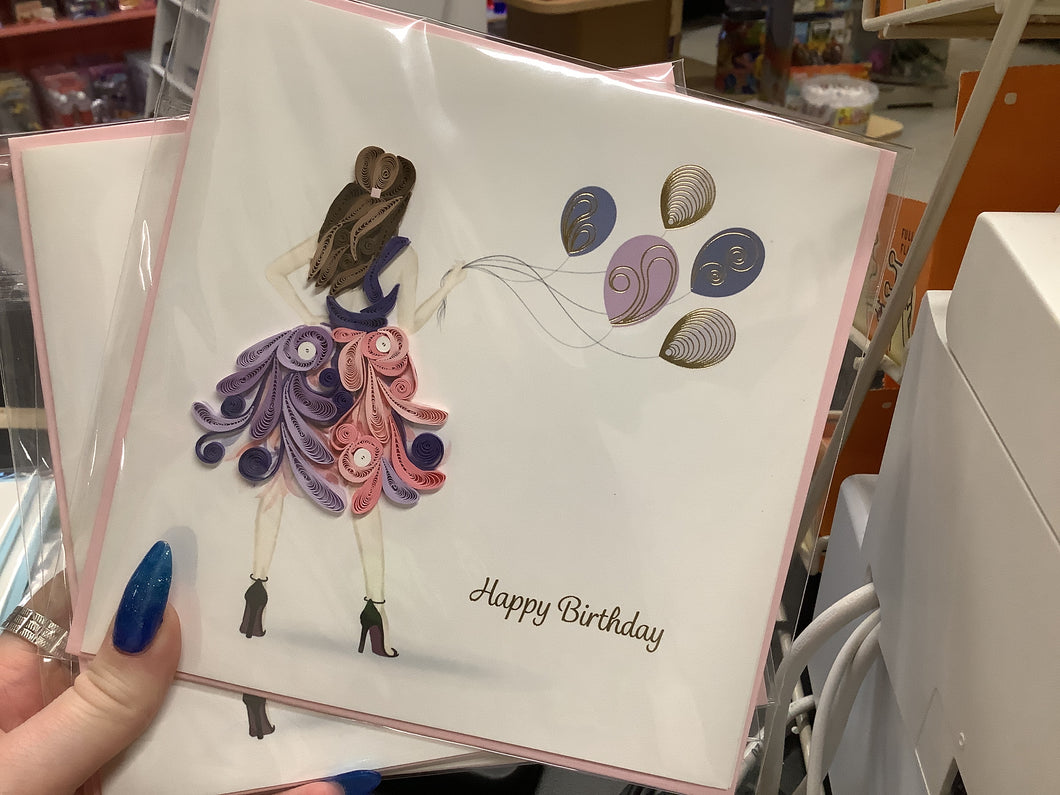 Quilling Card, Fashion Birthday Girl
