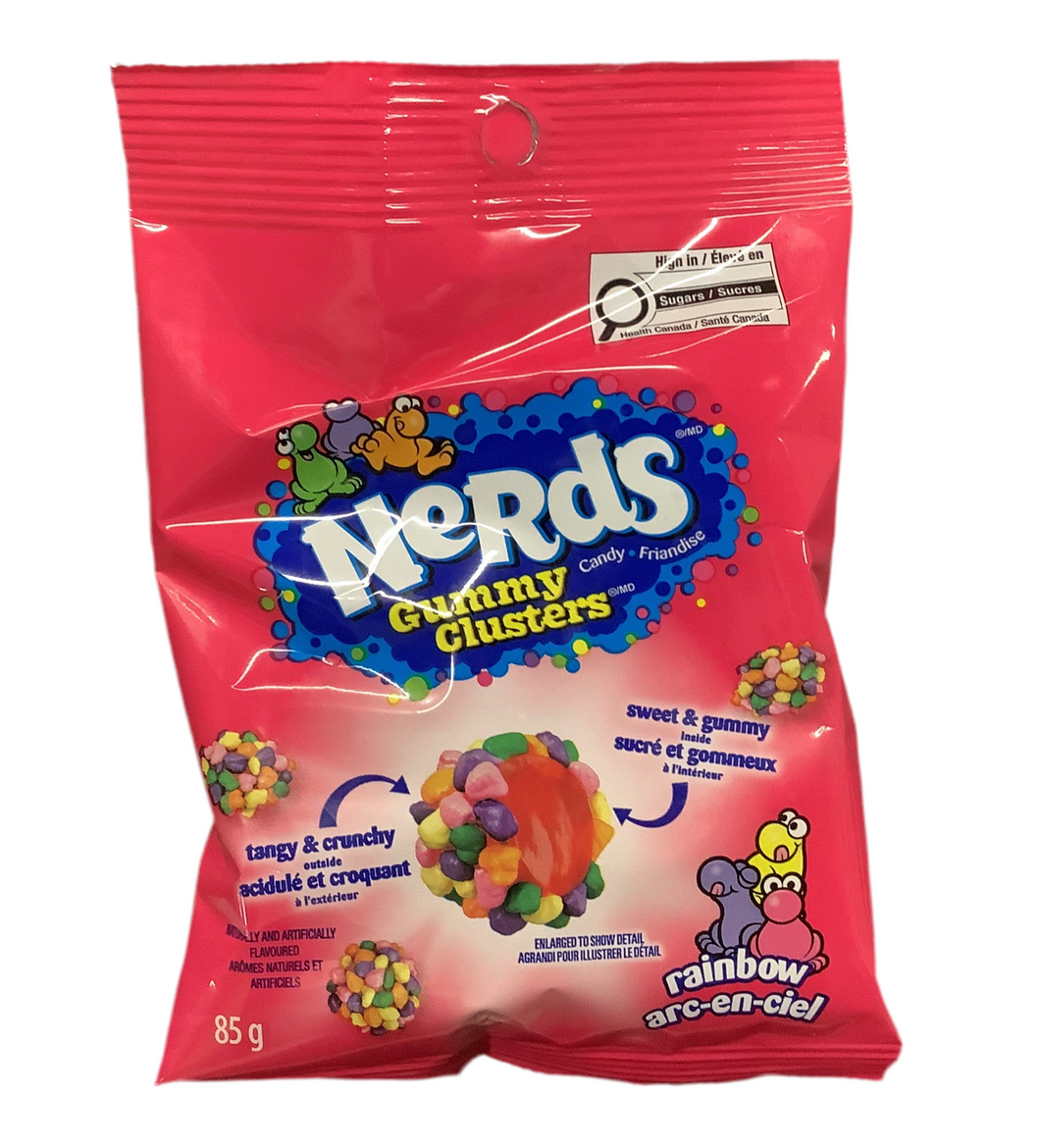 Hanging Bag, Nerds, Gummy Clusters, Rainbow (3oz)