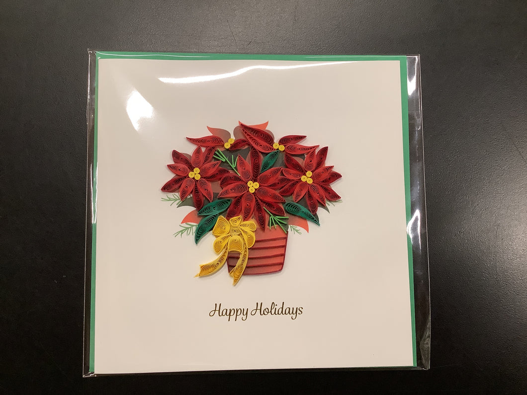 Quilling Card, Potted Poinsettia