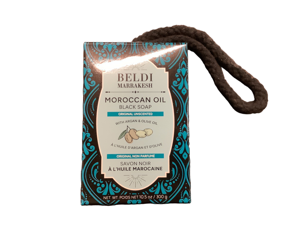 Moroccan Black Soap-on-a-rope, Unscented