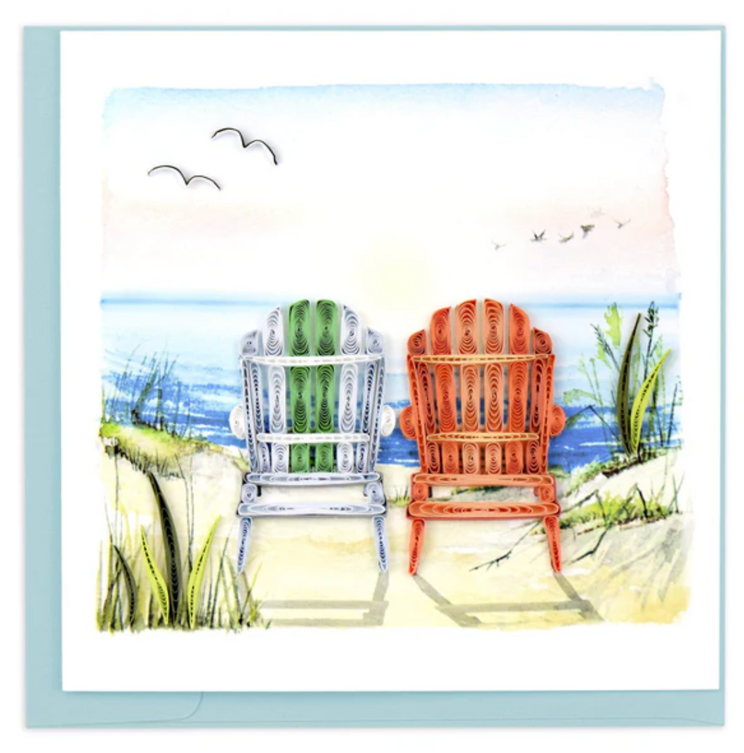 Quilling Card, Beach Adirondack Chairs