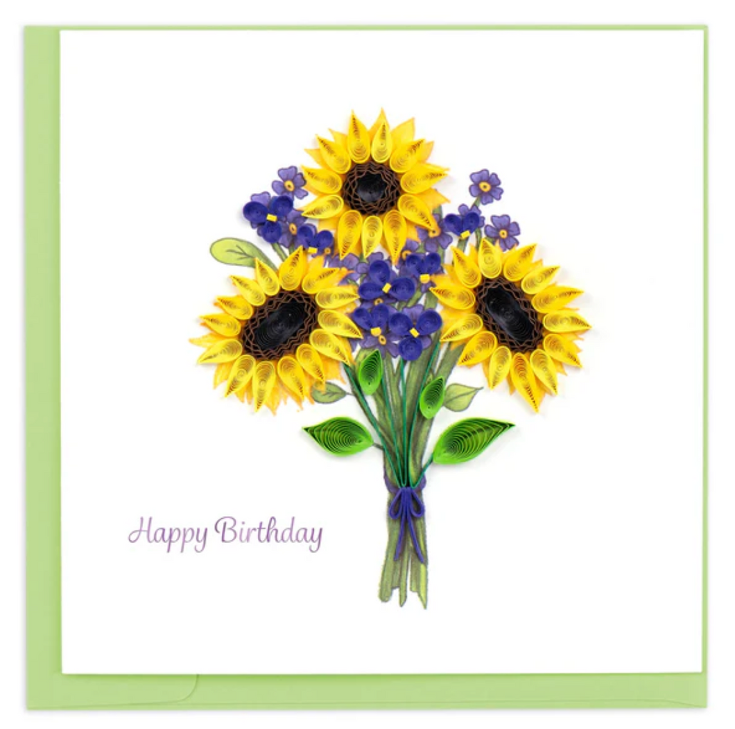 Quilling Card, Birthday Sunflower Bouquet