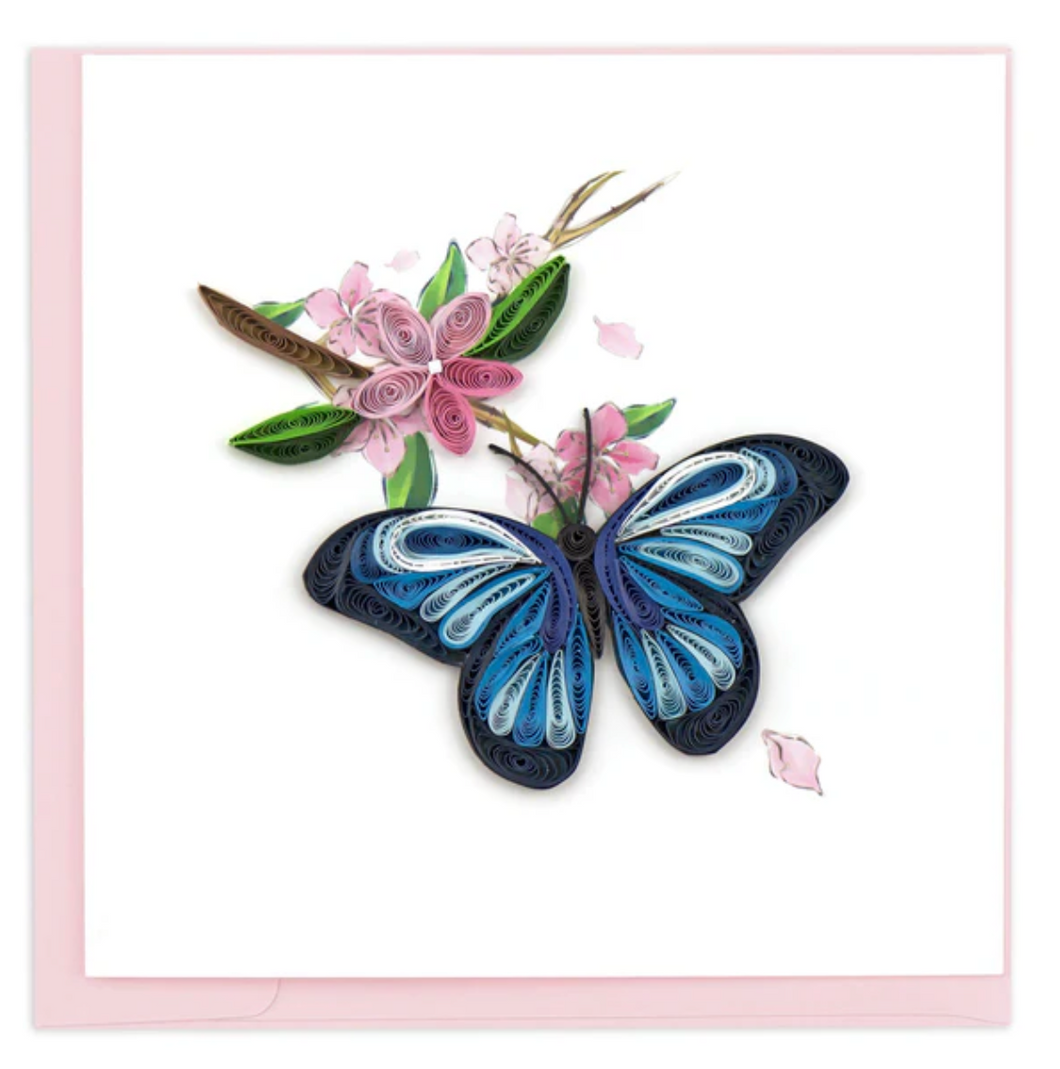 Quilling Card, Blue Butterfly