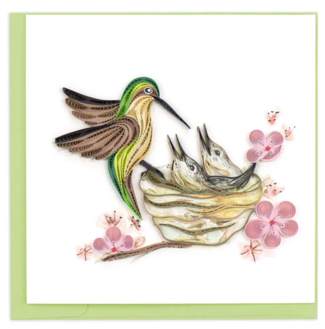 Quilling Card, Hummingbird & Babies
