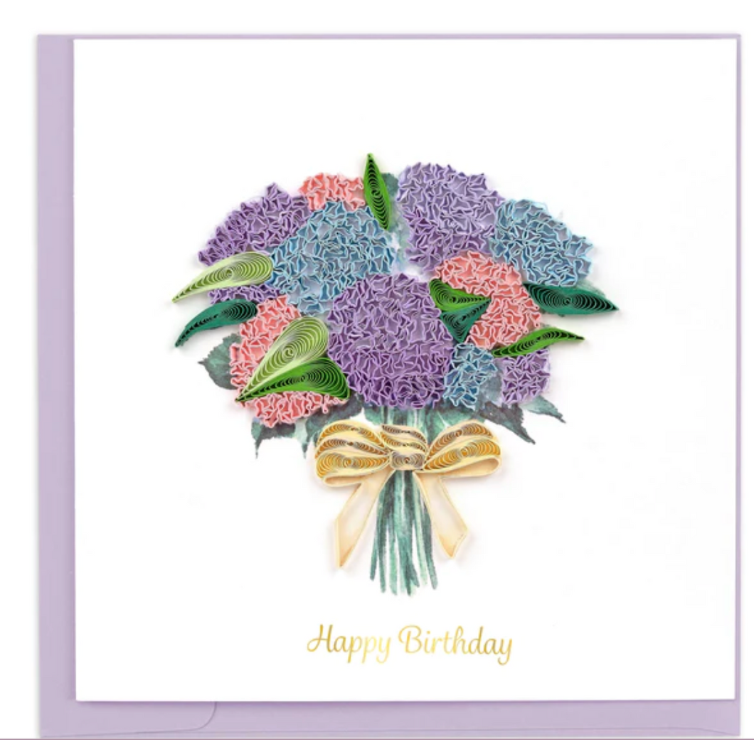 Quilling Card, Hydrangea Bouquet