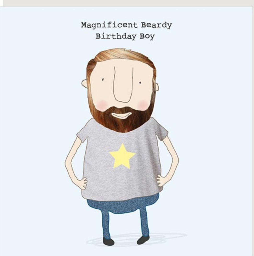 Greeting Card, Rosie Made a Thing, Beardy Bday Boy