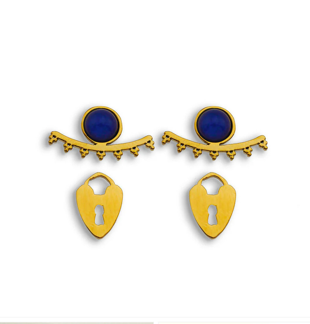 Hackney Nine, Lydia,  Earrings, Natural Stone