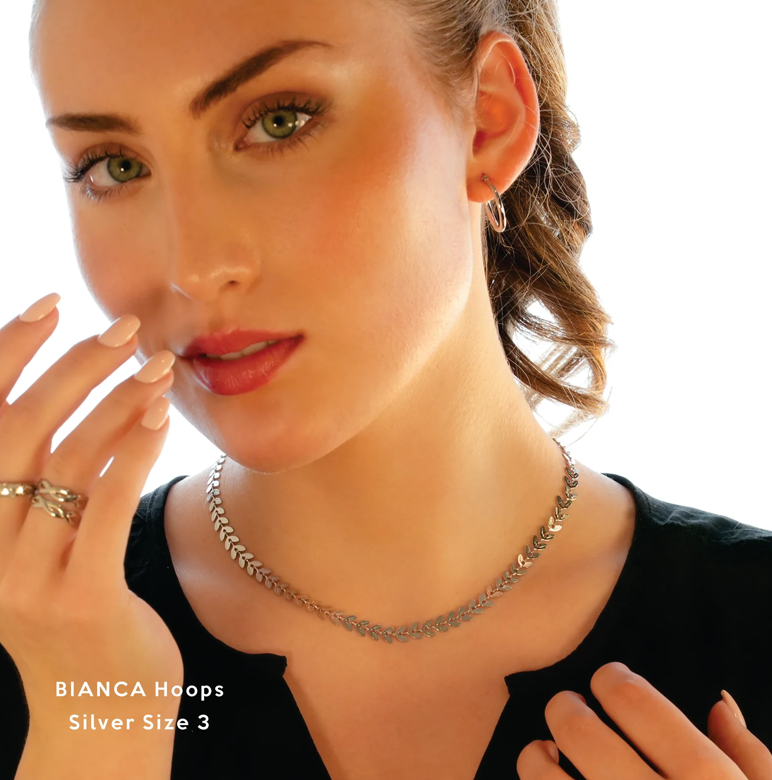 Hackney Nine, Bianca Hoops, Size 3 Earrings. G