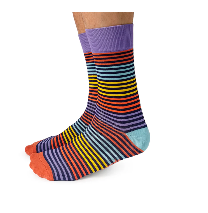 Mens Socks, Stripe Right