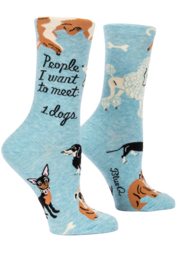 Ladies' Crew Socks, People I Want To Meet, Dogs