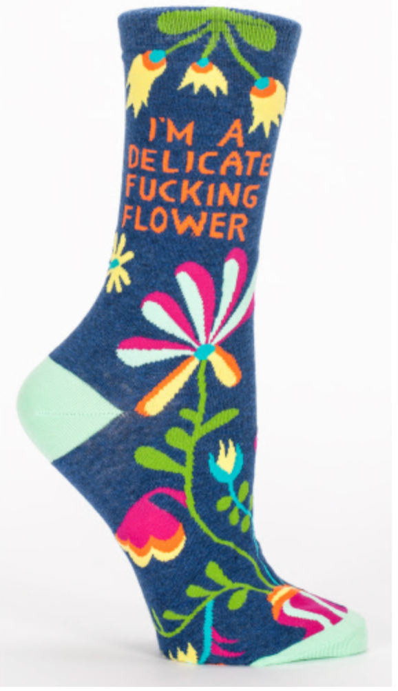 Ladies' Crew Socks, I’m A Delicate Fucking Flower