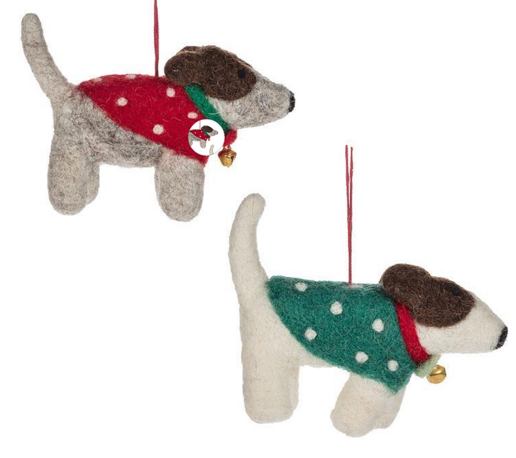 Christmas Ornament, Decorated Dogs in Coats