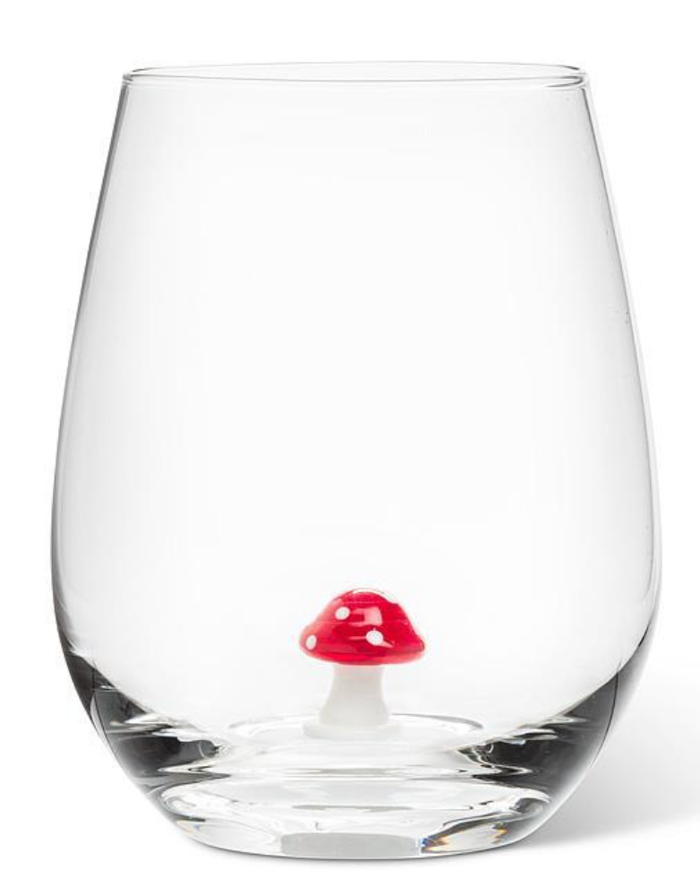 Wine Glass, Stemless, Mushroom