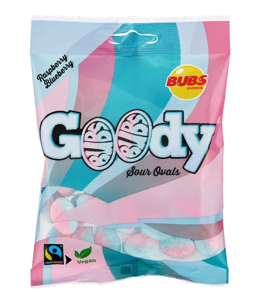 Hanging Bags, Bubs, Raspberry blueberry sour ovals