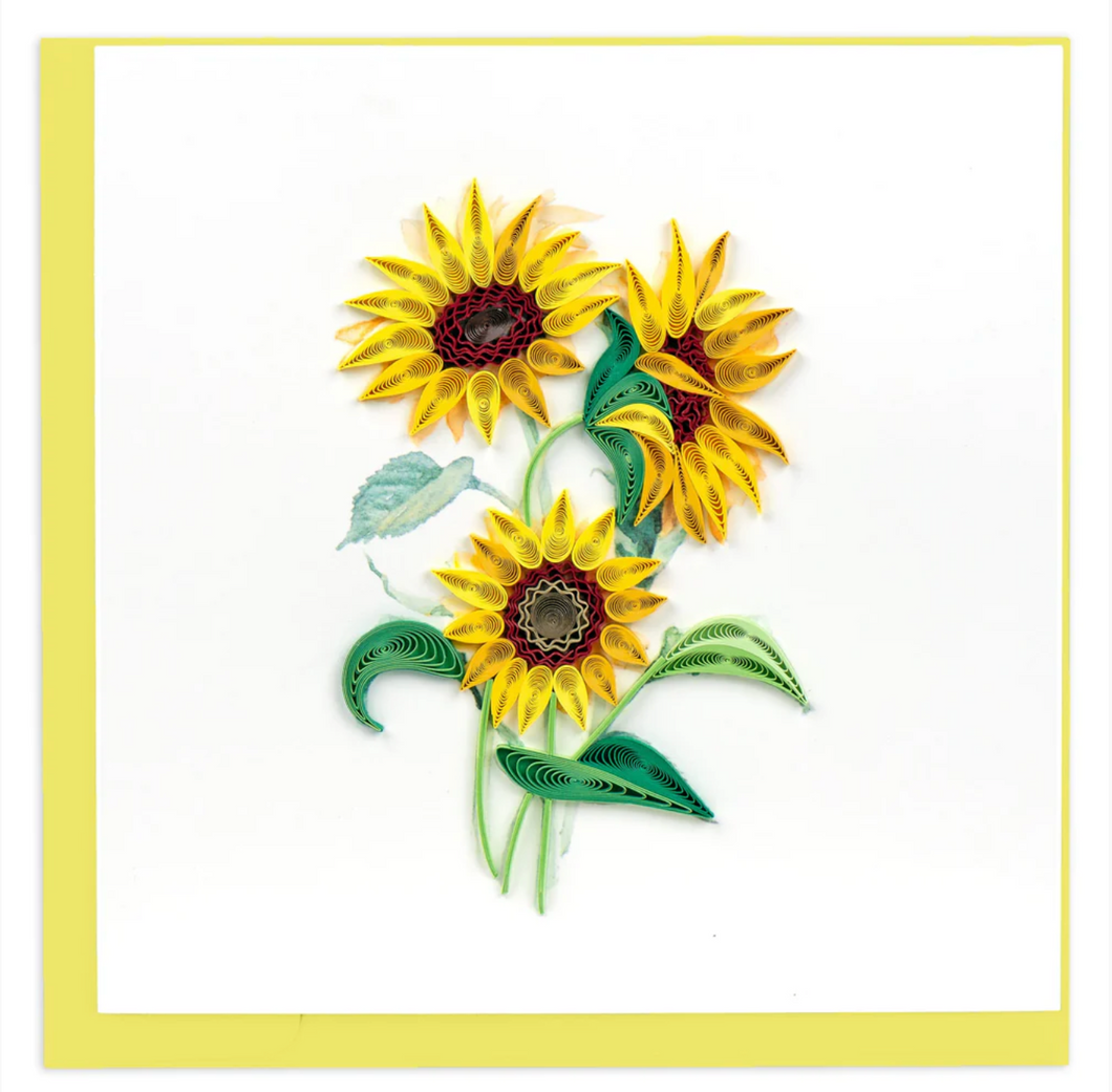 Quilling Gift Card, Sunflower Bouquet