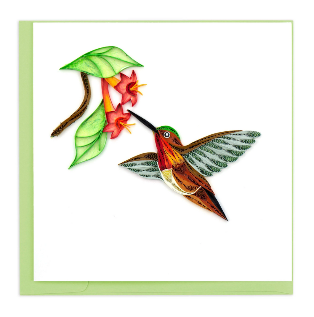Quilling Card, Rufous Hummingbird