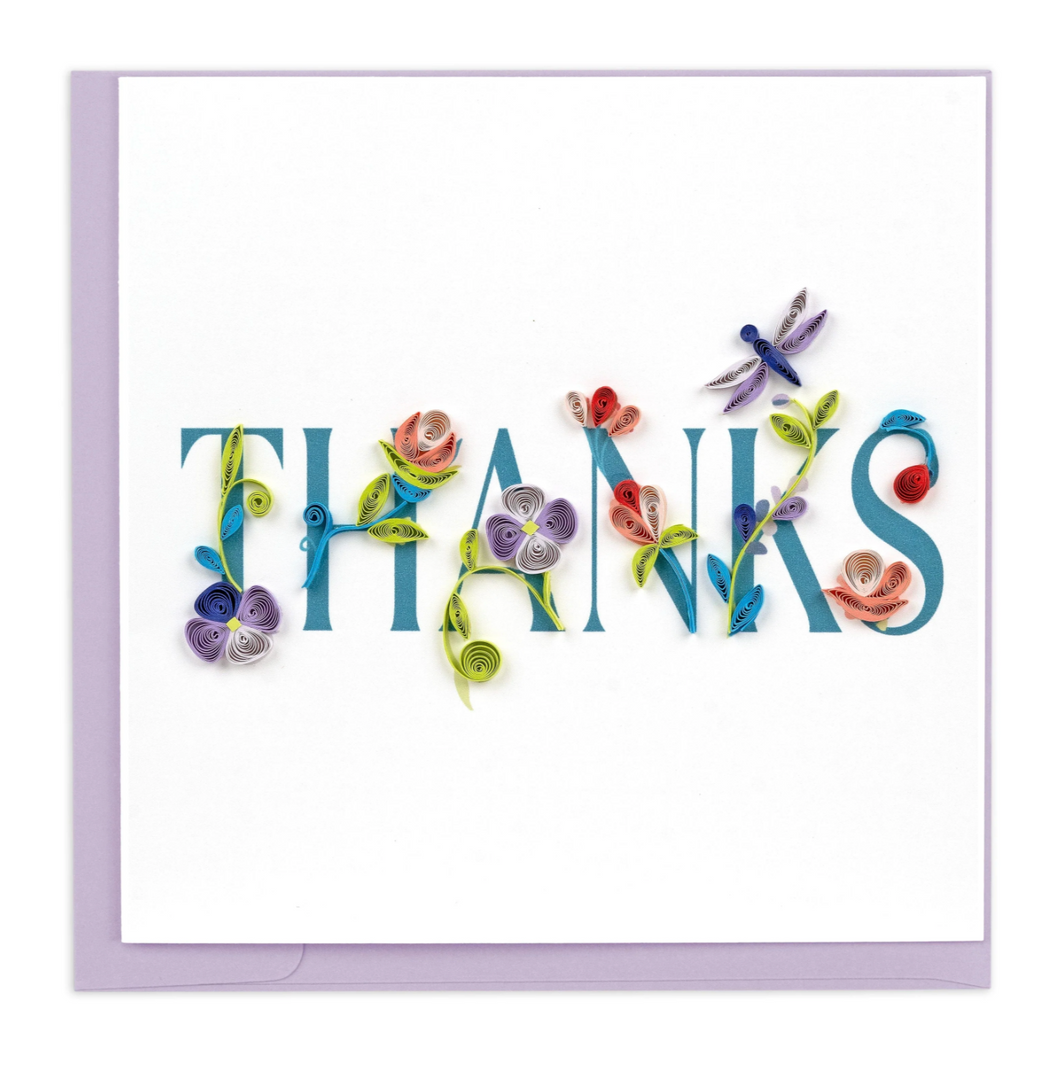 Quilling Card, Garden THANKS