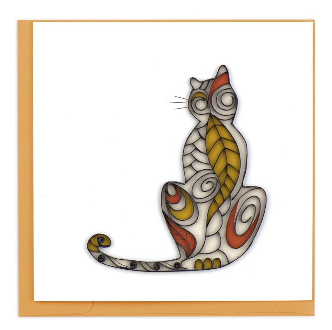 Quilling Card, Cat Silhouette