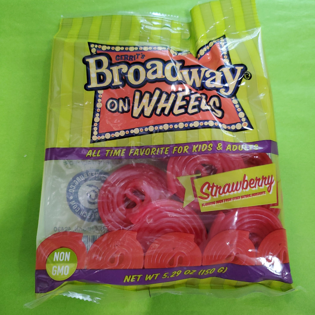 Hanging Bag, Broadway, Strawberry Liquorice Wheels