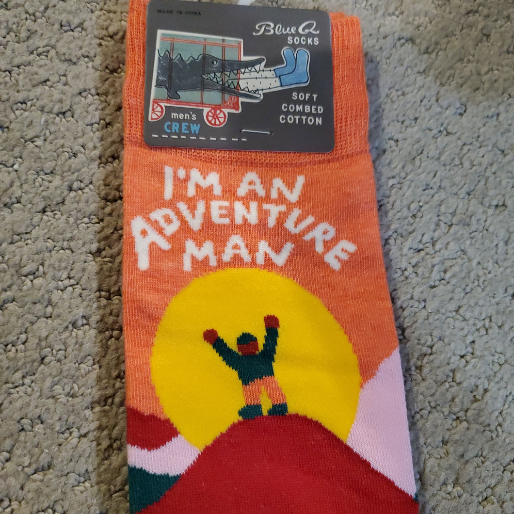 Men's Crew Socks, Adventure Man