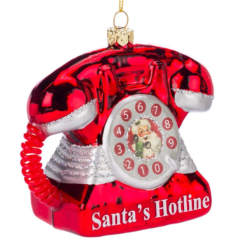 Christmas Ornament, Red Telephone