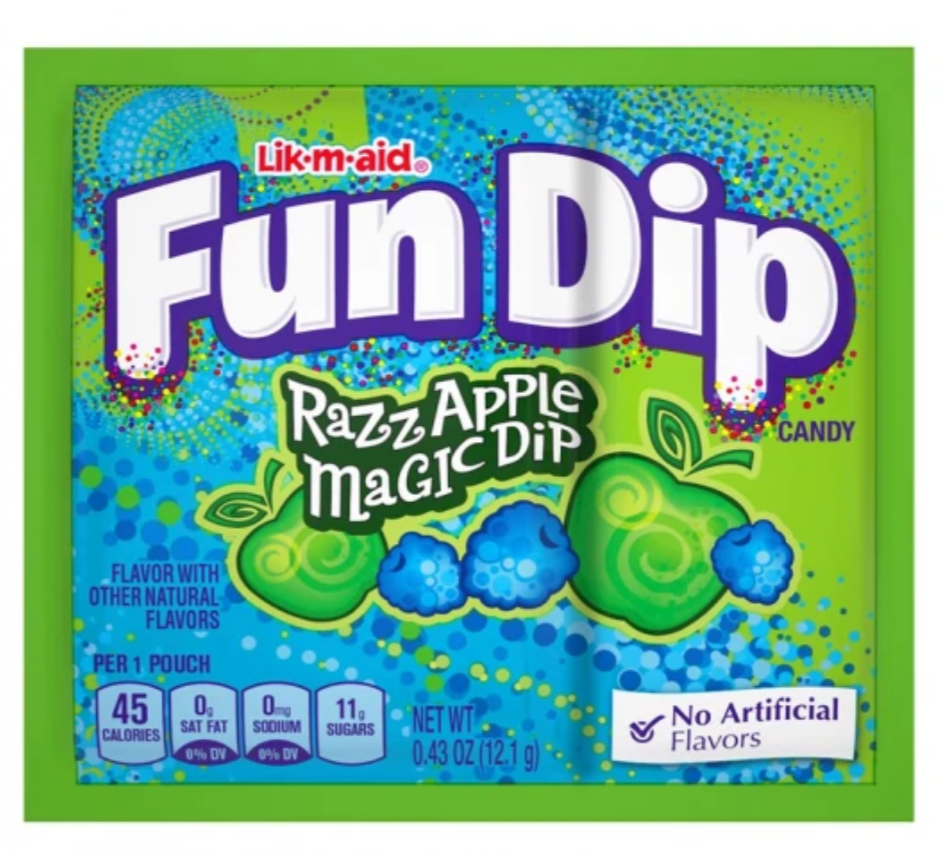 Lik-M-Aid, Fun Dip, Razz Apple