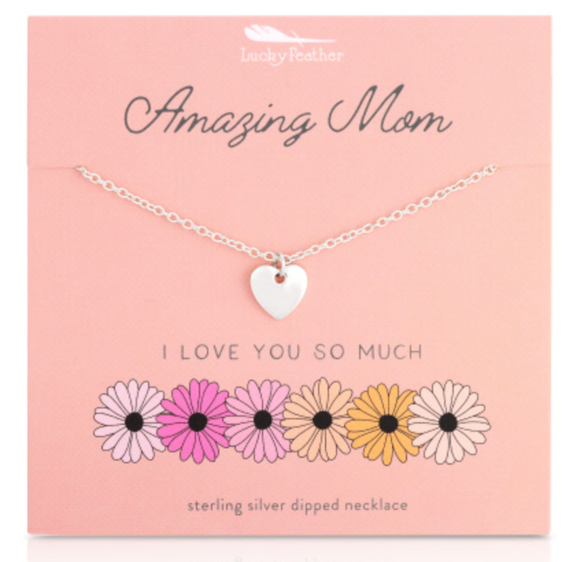 Necklace, Amazing Mom, Heart