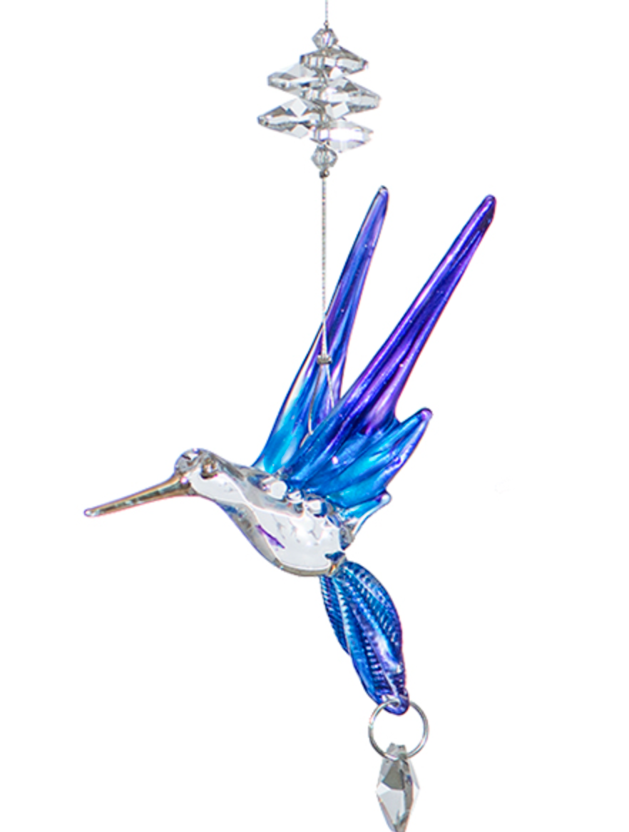 Hanging Glass Hummingbird, Suncatcher, Assorted Colours