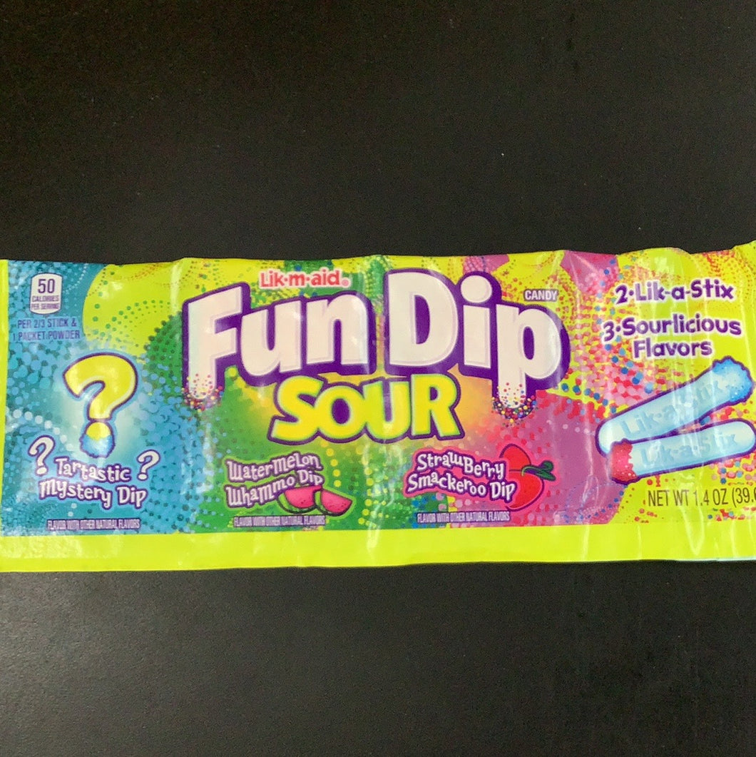 Lik-M-Aid, Fun Dip, 3 Flavours, Sour
