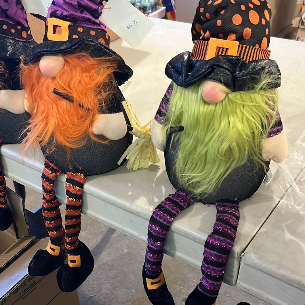 Halloween, Gnome, Large, Orange/Green Beard, Light Up