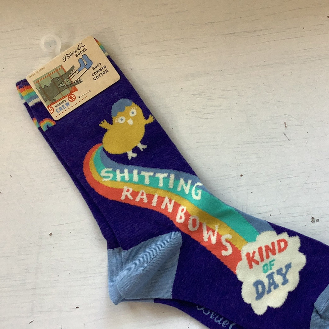 Ladies' crew Socks, Shitting Rainbows