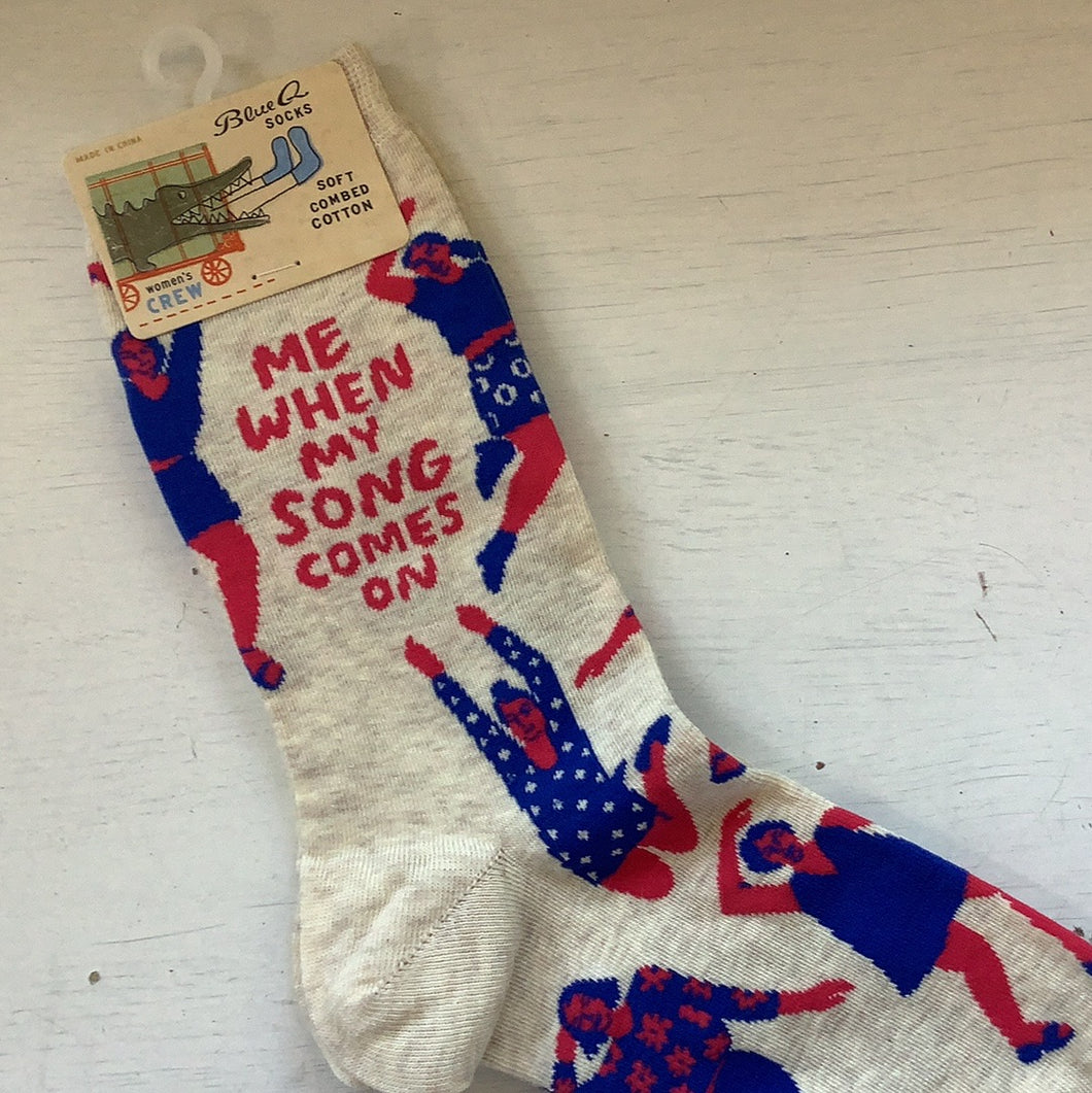 Ladies' Crew Socks, When My Song Comes On