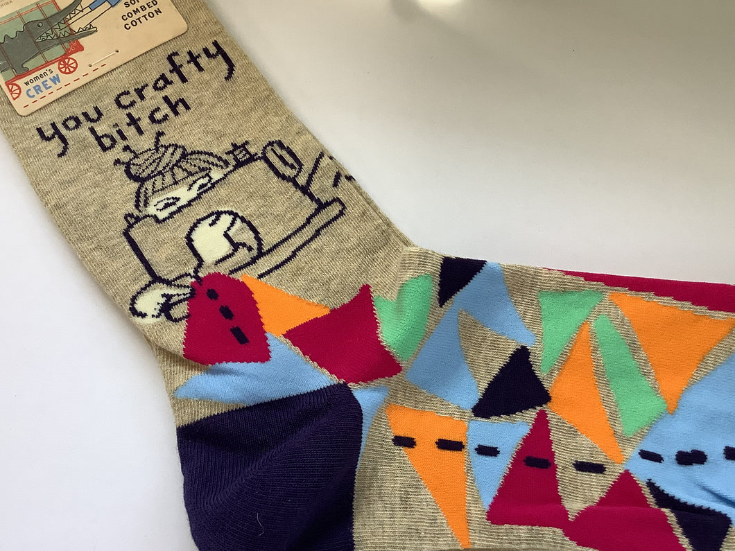 Ladies’ Crew Socks, You Crafty Bitc