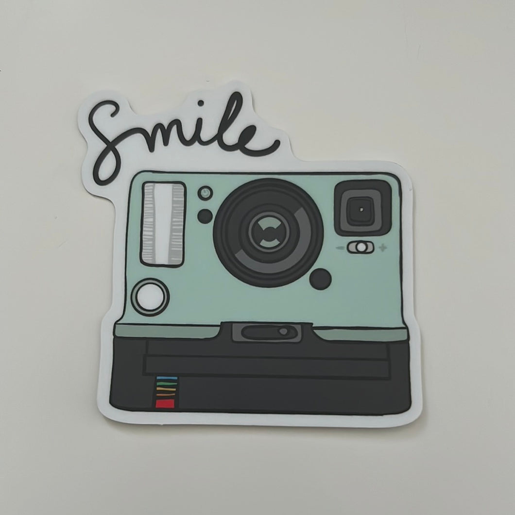 Sticker, Polaroid Camera, Smile